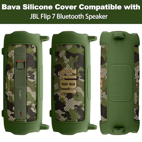 Silicone Cover for JBL Flip 7 Portable Bluetooth Speaker | Scratch-resistant, Unhindered Sound, Silicone Construction, Portable Carrying Silicone Cover, Green Silicone Cover - color: Green Cover