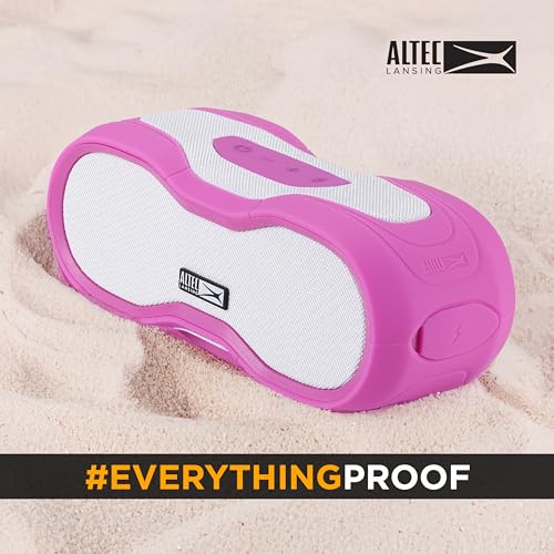 Altec Lansing - Portable Bluetooth Speaker, Waterproof IP67 - color: Barbie Pink/White, size: Medium