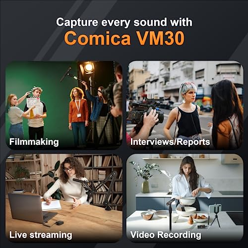 COMICA VM30 Wireless Shotgun Microphone with USB-C&3.5mm Output for Camera