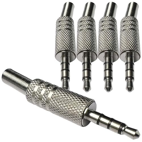 CESS 3.5mm TRRS 4-Pole Male Solder Plug, 5 Pack