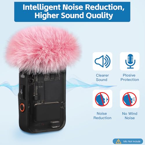 ZealSound DJI MIC 2 Windscreen Pop Filter for DJI MIC 2 / OSMO POCKET 3 Microphone Furry Wind Muff Windshield Professional Foam Cover Set (NOT for Dji Mic 1 Lavalier Lapel Mic),6 Pack-Gray White Pink