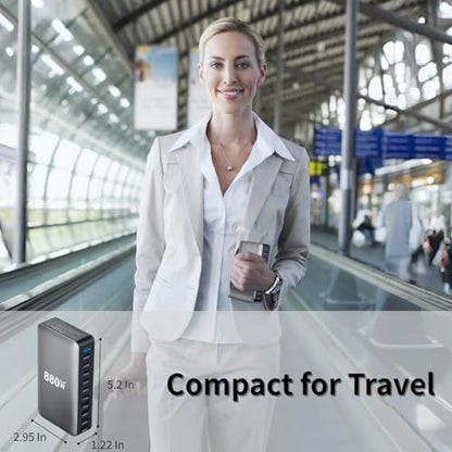 880W USB C Fast Charger Block, 10 Ports GaN IV Pro USB Chagring Station, 140W PD QC HUB for Multiple Devices, Laptop Adapter Compatible with MacBook Pro/Air iPad iPhone Pro Max, Galaxy, Dell, HP - size: 880W-6C4A