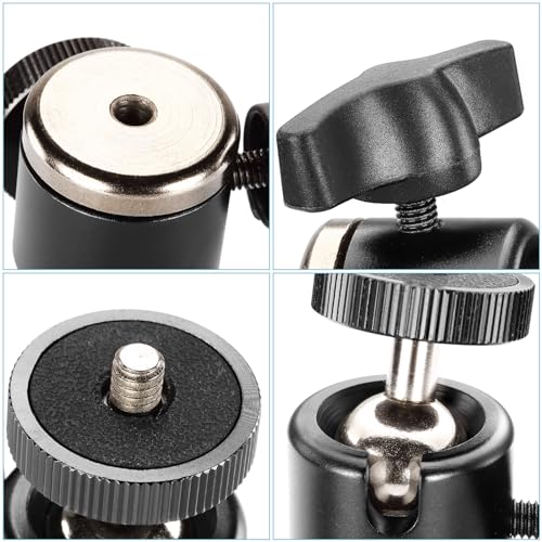Neewer® Aluminum Alloy 360 Degree Rotating Swivel Mini Ball Head with 1/4" 3/8" Thread Base Mount for DSLR Camera Like Canon,Nikon,Sony/Camcorder/iPhone 6s/6/5S/5/4S/4,Gopro HD Hero 1/2/3/3+/4 - style: GM-MN