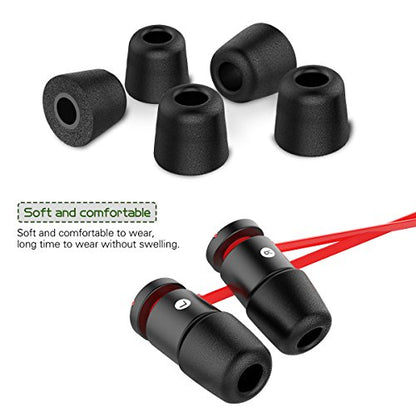 [6 Pairs] Earphone Tips New bee 12pcs Replacement Earbud Tips | Blocking Out Ambient Noise Memory Foam Earbuds Inner 4.9mm for in-Ear Headphones with 5mm-7mm Tips (Black, S/M/L)