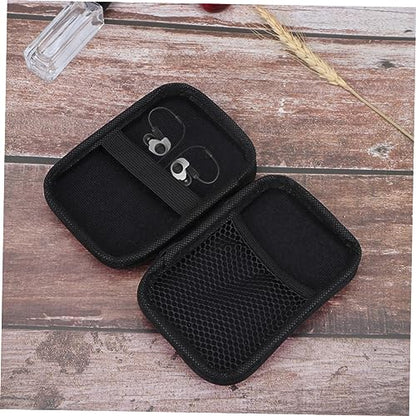 Tofficu 2pcs Eva Storage Box for Headphones Earphones Mini Camera Data Cable Key Coin Compact Travel Case - color: Black