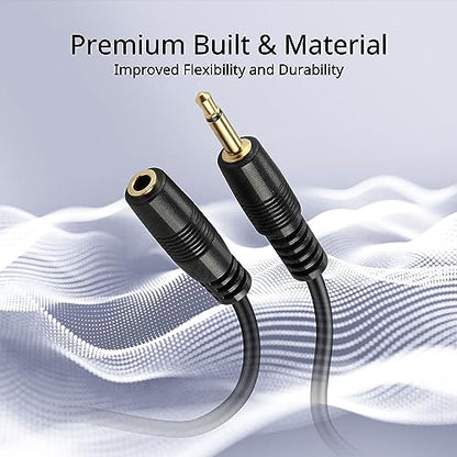 TNP 3.5mm Mono Extension Cable (25 FT) - 12V Trigger Cable, IR Infrared Sensor Receiver Extension Extender, 3.5mm 1/8" TS Monaural Mini Mono Audio Plug Jack Connector Male to Female Cable Wire Cord - size: 25FT