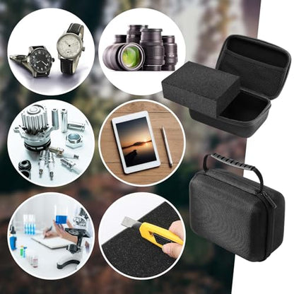 Relaxweex Hard Case with Foam, 7.1 X 4.7 X 3.1 Inch, Black | EVA Waterproof Shockproof Case, Customizable Foam for Camera Electronics Instruments, Digital Products, with Knife - color: Black, size: 7.1 x 4.7 x 3.1 inch