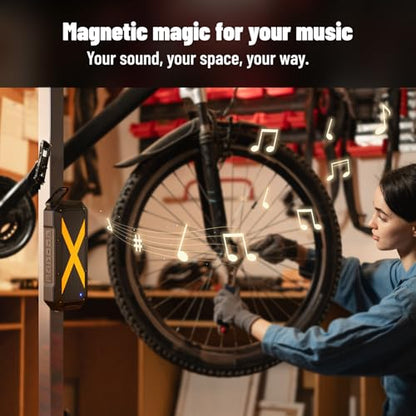Magnetic Golf Cart Bluetooth Speaker, Portable Wireless Jobsite Speakers | Hands-Free Calls, 30H Battery Stereo Sound, IPX6 Waterproof, TWS, for Golfing, Camping, Outdoor, Yellow - color: Yellow