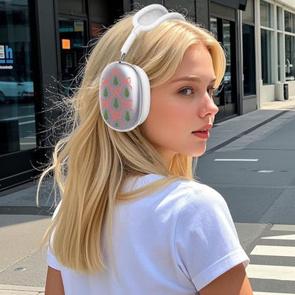 for AirPods Max 2/1 Headphones Christmas Tree Ear Covers | Cute Clear Ear Cups Cover | White Silicone Ear Pad Case Headband Cover for Apple AirPods Max 2/1 (2026/2024/2020) - color: Christmas Tree M/White