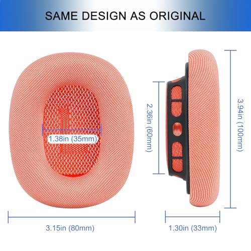 Upgraded Ear Cushions for Apple AirPods Max Headphones, GVOEARS Mesh Material Earpads Replacement Cover for AirPods Max with Silicone Gel & Strong Magnet (Pink) | G GVOEARS Upgraded Ear Pads for AirPods Max 1&2 Headphones with Silicone Gel & Strong Magnet