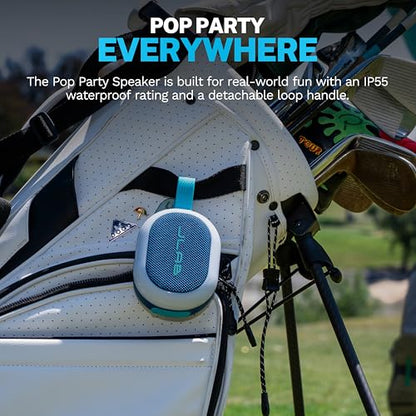 JLab, Pop Party, Portable Bluetooth Speaker, Waterproof, RGB LED Lighting, Navy - color: Navy