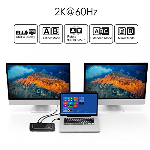 WAVLINK Universal Docking Station Dual 1080P Monitor for Mac, Windows | Displaylink Dock For USB 3.0/USB-C Laptop, with DVI HDMI VGA Gigabit Ethernet, Audio, 6 USB Ports for Workstation