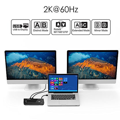 WAVLINK Universal Docking Station Dual 1080P Monitor for Mac, Windows | Displaylink Dock For USB 3.0/USB-C Laptop, with DVI HDMI VGA Gigabit Ethernet, Audio, 6 USB Ports for Workstation