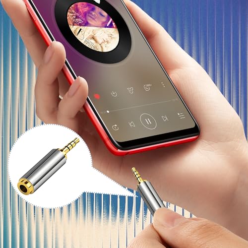 2.5mm Male to 3.5mm Female Adapter 2 Pack Gold Plated Jack Stereo Full Metal Connector Converter for Smartphones, Headphone, Mic, Tablets - style: 2.5M