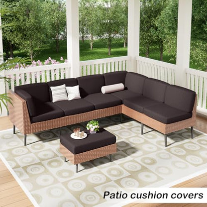 Jacquard Couch Cushion Covers, L Shape Sectional Sofa Slipcovers | Diamond Lattice, L Shape Sectional Fit, Washable, Chaise Cushion Cover, Sofa Protection (1 Piece for Chaise) - color: Brown, size: Chaise (1 Piece)