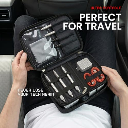 Keross Cable Organizer Bag for Travel with Removable Dividers – Electronics Organizer Case for Chargers, Cables, Power Banks & Accessories, Large Capacity Tech Pouch for Work, Desk & Travel