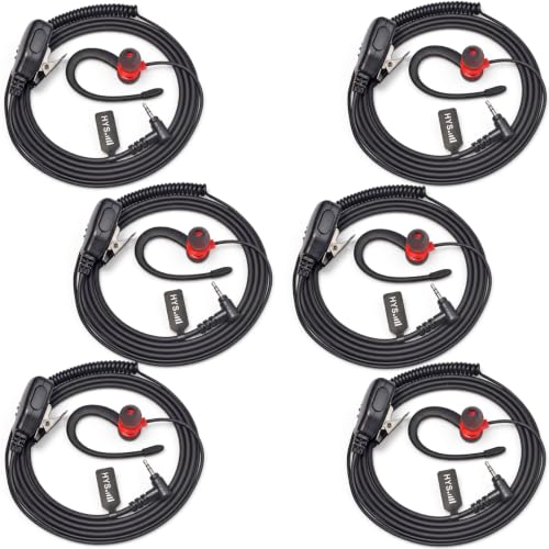 HYS G Shape Ear Hook Walkie Talkie Earpiece for Cobra CXT195 CX112 Radio | for Cobra MicroTalk FRS Radios with 2.5mm Jack CX112 CXT195 ACXT1035 ACXT545 PX655 RX385 RX685,for Secure Contact&Durability - size: 6pcs-right-angle 2.5mm plugs