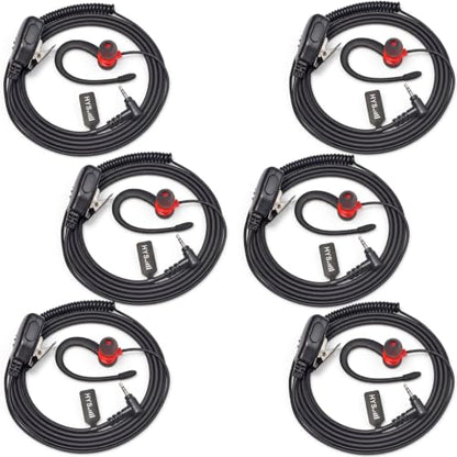 HYS G Shape Ear Hook Walkie Talkie Earpiece for Cobra CXT195 CX112 Radio | for Cobra MicroTalk FRS Radios with 2.5mm Jack CX112 CXT195 ACXT1035 ACXT545 PX655 RX385 RX685,for Secure Contact&Durability - size: 6pcs-right-angle 2.5mm plugs