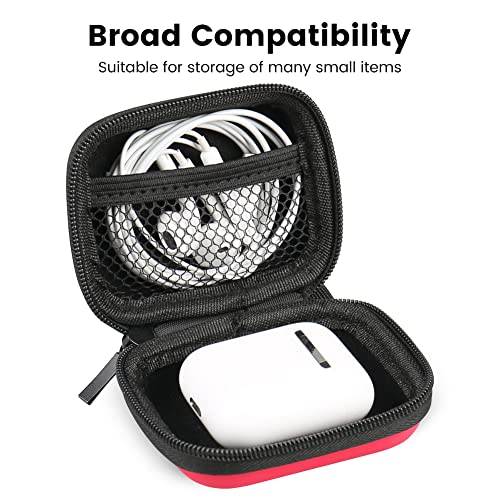 Earbud Case, RISETECH Earphone Case Holder Hard EVA Headphone Small Zipper Pouch Compatible with Beats Fit Pro, TOZO T6, Bose Soundsport, EarPods, AirPods, Sony Wired Earbuds with Keychain -Red - color: Red