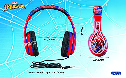 Spiderman Headphones for Kids with 3.5mm Jack, Wired Headphones for School | Adjustable Headband - color: Spiderman