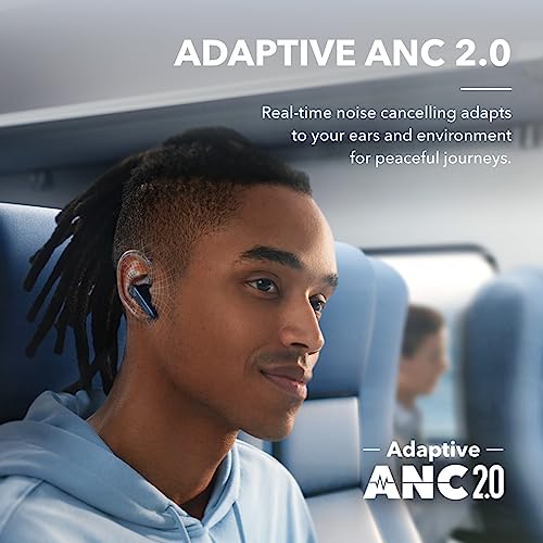 Soundcore by Anker Liberty 4 NC Wireless Earbuds | 98.5% Noise Reduction, Adaptive Noise Cancelling to Environment, Hi-Res Sound, 50H Battery, Wireless Charging, Bluetooth 5.3 - color: Navy Blue