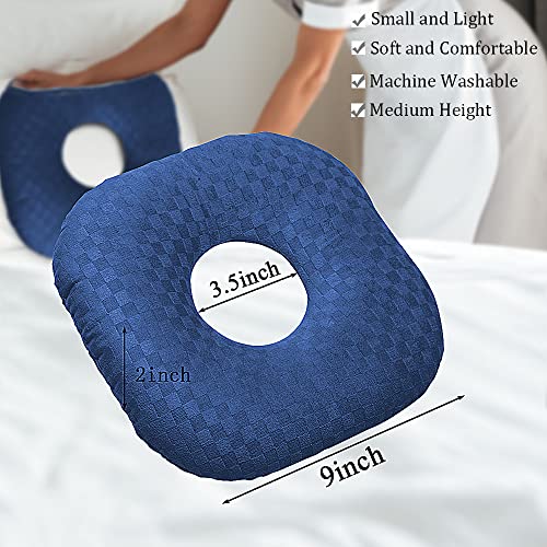 Ear Piercing Pillow with Hole for Cartilage Piercings, CNH Support - color: Dark Blue