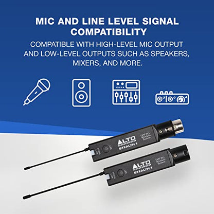 ALTO TX408 350W 8" Powered PA Speaker Bundle with XLR Mic Receiver and Transmitter for Live Performances, Events, Karaoke, Public Address, Presentations - size: 8" PA Speaker