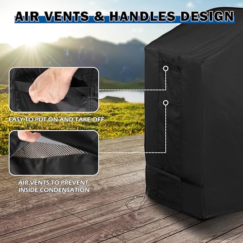 Grill Cover for Traeger Woodridge Pellet Grill TFB86MLH, Outdoor Griddle Cover for Traeger Pellet Smoker Grill, Waterproof BBQ Grill Cover for All Weather - size: 50"L x 27"D x 44"H