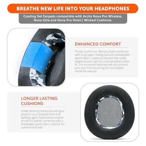 WC Freeze Nova Pro Wireless - Earpads for Arctis Nova Pro Wireless & More | Made by Wicked Cushions | Also fits SteelSeries Nova Elite & Nova Pro Omni(Doesn't Fit Other Models) | Snow Camo - color: Snow Camo