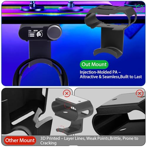 Under Desk Mount for SteelSeries Arctis Nova Pro, Elite and Omni Wireless Gaming Headset, Magnetic Base Station Holder for Arctis Nova Pro Wireless with Headphone Hanger Stand - style: Base Station Mount + Headphone Hanger
