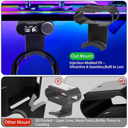 Under Desk Mount for SteelSeries Arctis Nova Pro, Elite and Omni Wireless Gaming Headset, Magnetic Base Station Holder for Arctis Nova Pro Wireless with Headphone Hanger Stand - style: Base Station Mount + Headphone Hanger