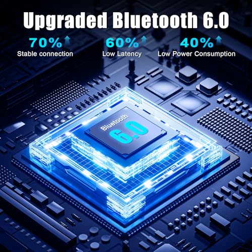 2026 Upgrade Pro Bluetooth 6.0 Transmitter Receiver – 2-in-1 Adapter | For TV, plane, gym, car & home. Dual Link for 2 headphones. Low latency, stable. Works with all AirPods & wireless headphones - color: Black
