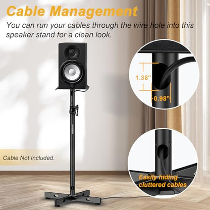 Vondynote Studio Monitor Stands Speaker Stands Pair with Cable Management