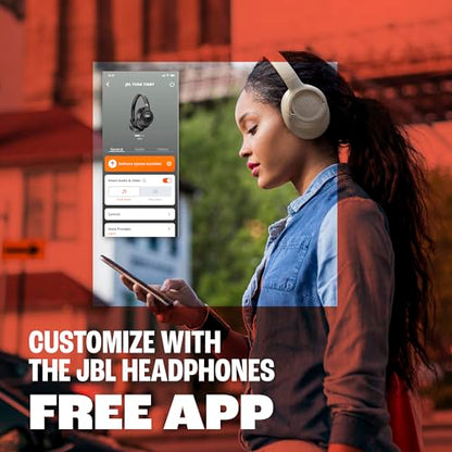 JBL Tune 730BT - Wireless Over-Ear Headphones - Beige | JBL Pure Bass Sound, Customize your sound with the JBL Headphones App, 2 beamforming mics for perfect calls - color: Beige