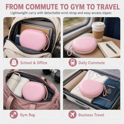 COMECASE Case for Beats Solo 4/Studio Pro Headphones with Mesh Pocket | Water-Resistant Hard Shell, Mesh Pocket for Cables, Travel Storage, Fits Solo 2/3, Solo Pro and Studio3, Cloud Pink, Bag Only - color: Pink