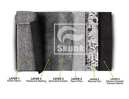 Skunk Duffle bag Medium 16"- Smell Proof - With combo lock (Gray, 16"x7.5") - color: Gray