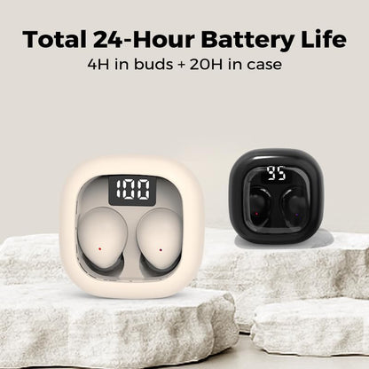Mini Earbuds for Work and Sleep, Small Bluetooth 5.3 Headphones, 24 Hours Total Battery Life