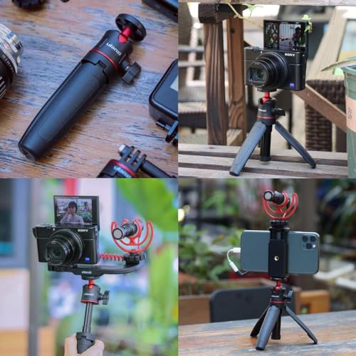 ULANZI MT-08 Mini Extension Pole Tripod for Phone Camera | Extends to 21.3in, Phone Holder Included w Cold Shoe Mount, 2-in-1 Tripod Grip, for iPhone Android Canon Sony - color: Black
