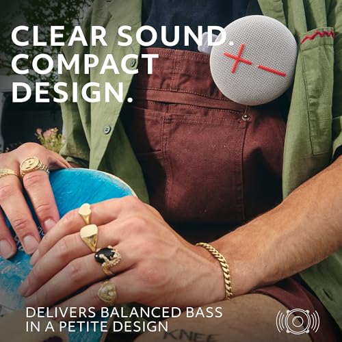 Ultimate Ears MINIROLL Waterproof Bluetooth Speaker - Revive Grey | Balanced bass, dustproof, 131 ft (40 m) range - color: Grey