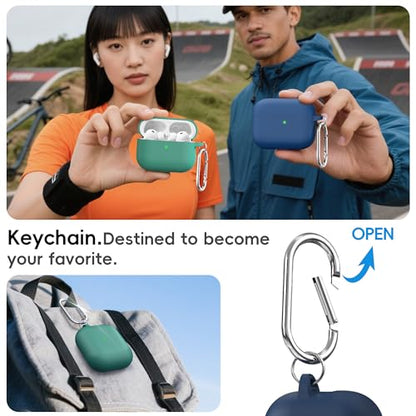RFUNGUANGO Silicone Protective Case for AirPods Pro 3, Pine Green - color: Pro 3‑SIL‑Pine Green