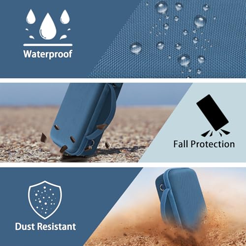 co2CREA Hard and Silicone Travel Case for Bose SoundLink Flex 2/1,Blue Dusk | 2nd Gen Compatibility, Dual-Layer Protection, EVA Hard Shell, Silicone Cover, Adjustable Shoulder Strap, Aluminum Carabiner - color: Blue Dusk Case