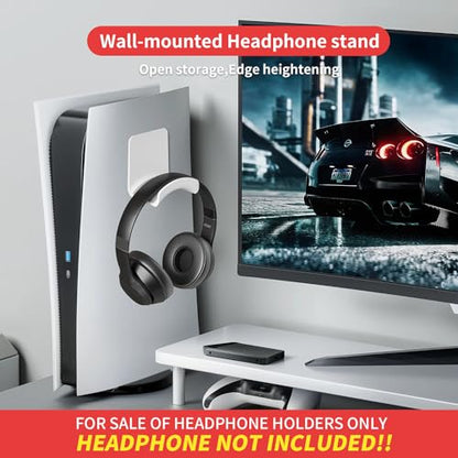 Universal Game Headphone Stand Headset Hook Adhesive Headphone Hanger for Ear Headphone, Game Accessories (Wall Mount White) - color: Wall mount White