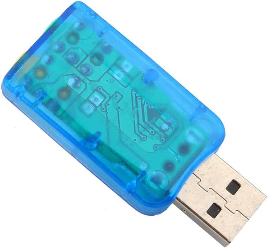 External 5.1 USB Stereo Sound Card USB 2.0 to 3D Audio Sound Card Adapter Virtual 5.1 Channel for Windows and Mac, PC, Notebook with 3.5mm Headphone and Microphone