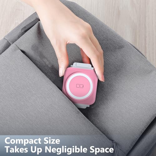 Travel Charger for Samsung Multi Devices, Foldable 3 in 1 Wireless Charging Station Fast Charging Stand/Pad Compatible for Samsung Galaxy S25/S24/S23/S22/S21/Note20 Galaxy Watch8/7/6/5/4/Galaxy Buds4 - color: Pink