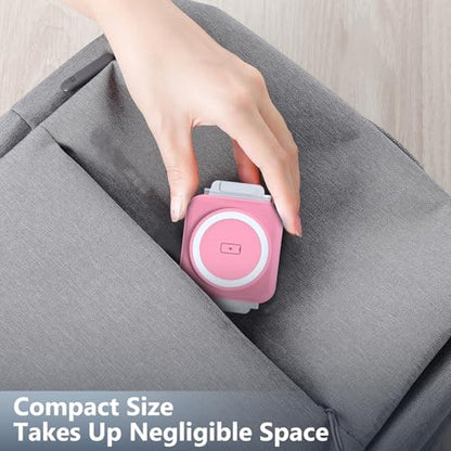 Travel Charger for Samsung Multi Devices, Foldable 3 in 1 Wireless Charging Station Fast Charging Stand/Pad Compatible for Samsung Galaxy S25/S24/S23/S22/S21/Note20 Galaxy Watch8/7/6/5/4/Galaxy Buds4 - color: Pink