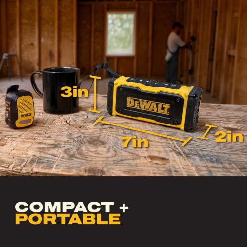 DEWALT Heavy Duty Magnetic ToughSound Pro Bluetooth Speaker – 22W | Jobsite Portable Speaker w/Built-in Magnets, IP67 Dust & Waterproof, 14H Runtime, Auracast Multi-Speaker Linking & EQ Modes