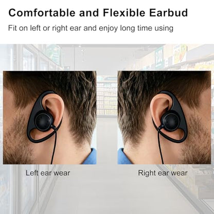 Walkie Talkie Earpiece with Mic, 2-Pin D-Shape Radios Headset, 2 Pack