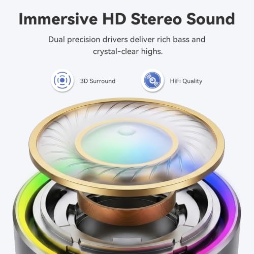 Mini Bluetooth Speaker, 2026 Ultra-Light Mini Bluetooth Speaker, IP7 Waterproof Brief Design, Small Shower Travel Speaker for Outdoor, 8H Playtime, Perfect for Backpacking, Bike, Beach & Gift Gray
