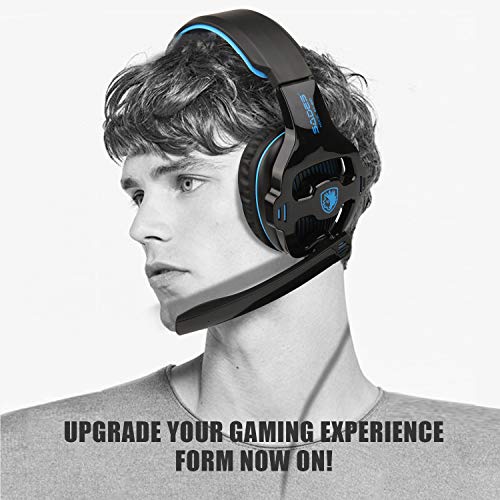 SADES SA810 Gaming Headset Surround Sound Stereo Headphones Bass Gaming Headphones with Noise Isolation Microphone Volume Control for Xbox One PS4 PC Laptop Mac Mobile