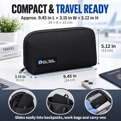 Tech Pouch, Electronics Organizer Bag for Cables and Chargers - color: Black